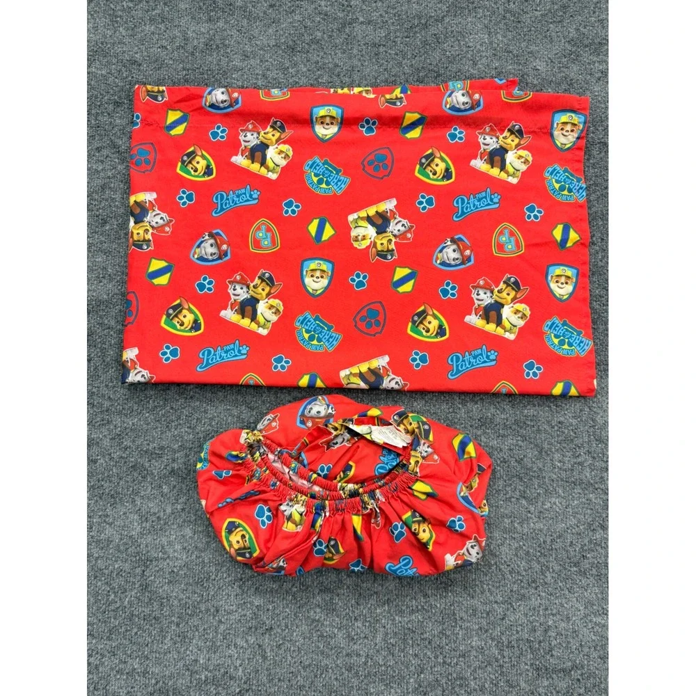 Paw Patrol Crib Sheet Set Kids Toddler Flat & Fitted with Marshall Chase, Rubble